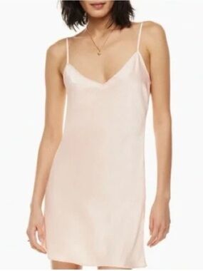 NWT Aritzia WILFRED Only Slip Mini Dress in Blush
